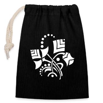 Deco flowers - Sac cadeau en coton avec cordon (14 x 20 cm) - noir - Devant