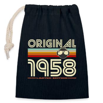 Original 1958 Edition Retro - Closable cotton gift bag (14x20cm) - navy - Front