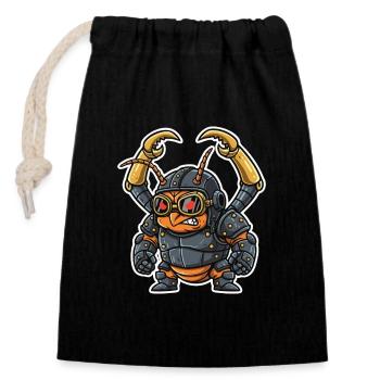 Steampunk Combat Ant Steel Armor and Clamps - Closable cotton gift bag (14x20cm) - black - Front