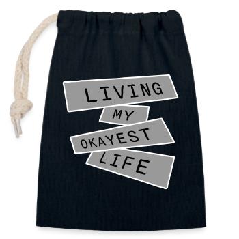 Vivre ma vie la plus correcte Drôle de dicton, médiocre - Sac cadeau en coton avec cordon (14 x 20 cm) - bleu marine - Devant