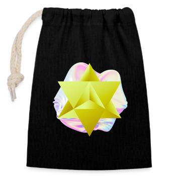 Surrealer Merkaba-Stern - Verschließbarer Geschenkbeutel aus Baumwolle (14x20cm) - Schwarz - Vorne