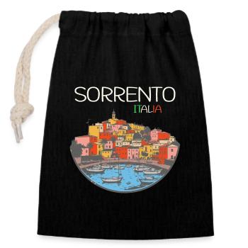 Sorrento - Closable cotton gift bag (14x20cm) - black - Front