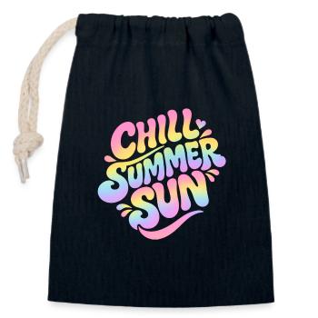 Summer Vibes - Verschließbarer Geschenkbeutel aus Baumwolle (14x20cm) - Navy - Vorne