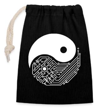 Machine Learning Deep Learning and AI ML Engineer - Closable cotton gift bag (14x20cm) - black - Front