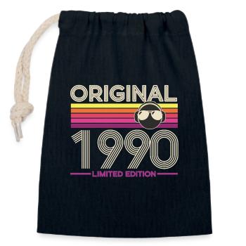 Original 1990 Limited Edition - Closable cotton gift bag (14x20cm) - navy - Front