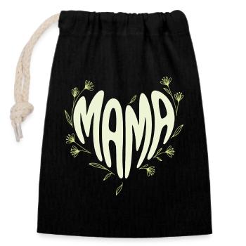 Mama Blossom Heart - Closable cotton gift bag (14x20cm) - black - Front