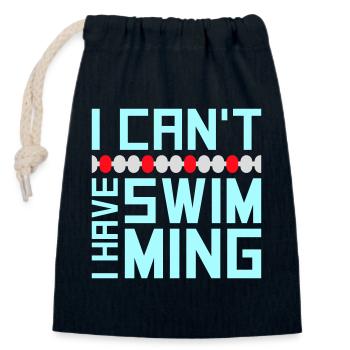 I Can't I Have Swimming Lustig Schwimmer Ausrede - Verschließbarer Geschenkbeutel aus Baumwolle (14x20cm) - Navy - Vorne