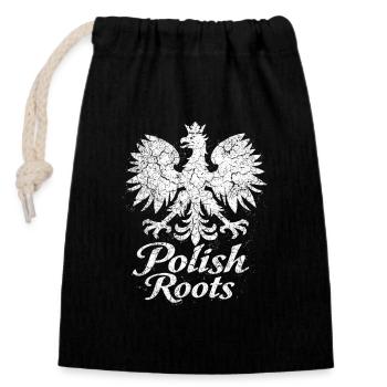 Polish Roots – Vintage Eagle Polish Roots - Closable cotton gift bag (14x20cm) - black - Front