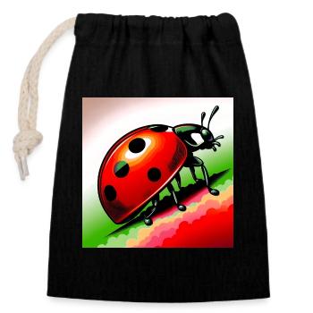ladybird - Closable cotton gift bag (14x20cm) - black - Front
