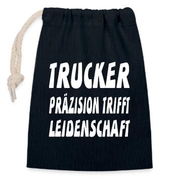 Trucker - Verschließbarer Geschenkbeutel aus Baumwolle (14x20cm) - Navy - Vorne