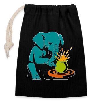 Maître des Troncs - Anarchie de l’Émail - Sac cadeau en coton avec cordon (14 x 20 cm) - noir - Devant