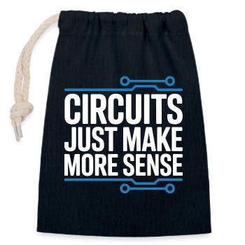 Circuits make technology more meaningful - Closable cotton gift bag (14x20cm) - navy - Front
