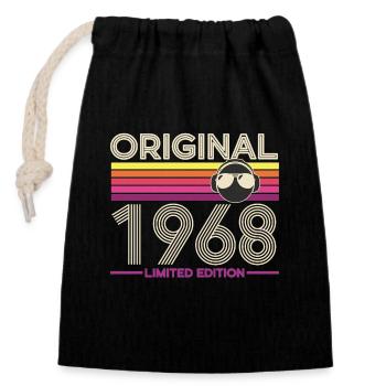Original 1968 Édition Retro - Sac cadeau en coton avec cordon (14 x 20 cm) - noir - Devant