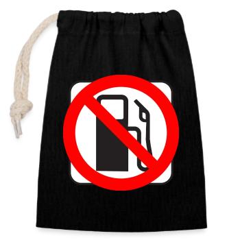 STOP Tank Prices Gasoline Diesel Gas Station - Closable cotton gift bag (14x20cm) - black - Front