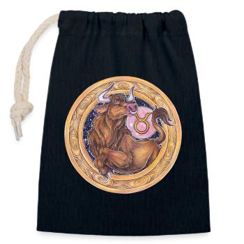 Zodiac Sign Zodiac Taurus Taurus Gift - Closable cotton gift bag (14x20cm) - navy - Front
