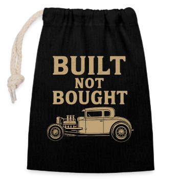 Built Not Bought – Hot Rod Vintage Werkstatt - Verschließbarer Geschenkbeutel aus Baumwolle (14x20cm) - Schwarz - Vorne
