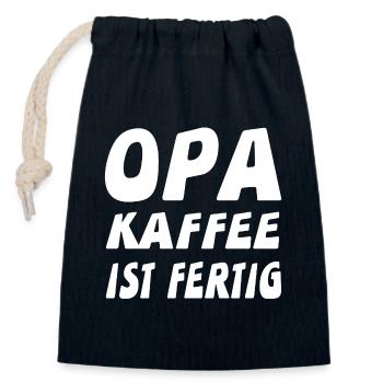Opa - Verschließbarer Geschenkbeutel aus Baumwolle (14x20cm) - Navy - Vorne