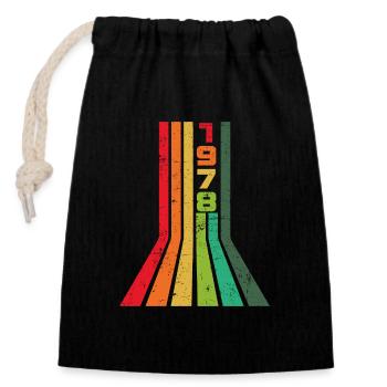 Millésime 1978 - Sac cadeau en coton avec cordon (14 x 20 cm) - noir - Devant