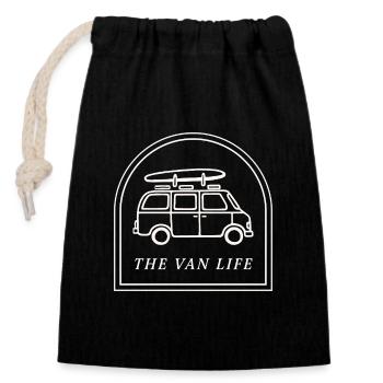 Camper van Life Campervan Surfing Roadtrip - Verschließbarer Geschenkbeutel aus Baumwolle (14x20cm) - Schwarz - Vorne