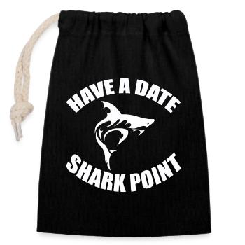 HAVE A DATE - SHARK POINT - Closable cotton gift bag (14x20cm) - black - Front