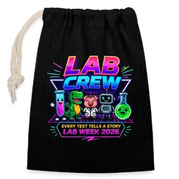 Lab Crew 2026: Comic Strip Lab Team - Closable cotton gift bag (14x20cm) - black - Front