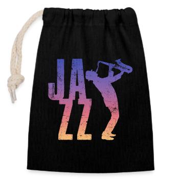 Jazz Retro - Verschließbarer Geschenkbeutel aus Baumwolle (14x20cm) - Schwarz - Vorne