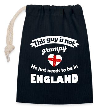 Nicht mürrisch: Er braucht England - Verschließbarer Geschenkbeutel aus Baumwolle (14x20cm) - Navy - Vorne