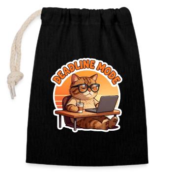 Chat in the Office in Deadline Mode - Closable cotton gift bag (14x20cm) - black - Front