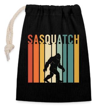 Bigfoot Silhouette Sasquatch style 1970s - Closable cotton gift bag (14x20cm) - black - Front