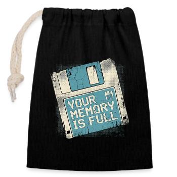 Your Memory - Closable cotton gift bag (14x20cm) - black - Front