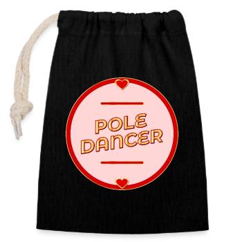 Pole Dance – Tanz - Verschließbarer Geschenkbeutel aus Baumwolle (14x20cm) - Schwarz - Vorne