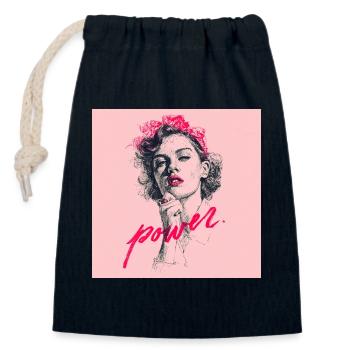 Female Power Illustration - Verschließbarer Geschenkbeutel aus Baumwolle (14x20cm) - Navy - Vorne