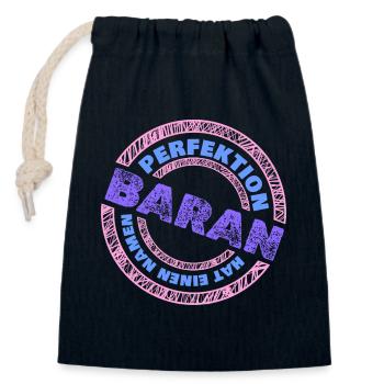 Perfekt Baran - Verschließbarer Geschenkbeutel aus Baumwolle (14x20cm) - Navy - Vorne
