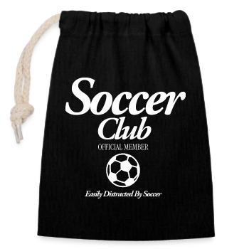 Soccer Club - Closable cotton gift bag (14x20cm) - black - Front
