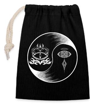 Find the peace within you (vice versa) - Closable cotton gift bag (14x20cm) - black - Front