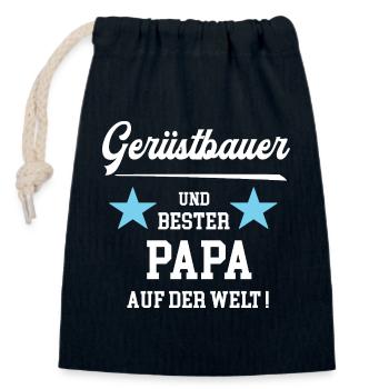 Gerüstbauer Bester Papa Vatertag Geburtstag - Verschließbarer Geschenkbeutel aus Baumwolle (14x20cm) - Navy - Vorne