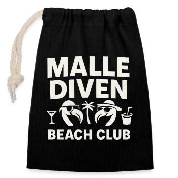 Malle Diven Beach Club Flamingo Mallorca Party - Sac cadeau en coton avec cordon (14 x 20 cm) - noir - Devant