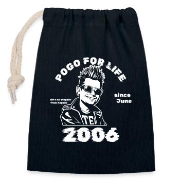 20. Geburtstag Pogo for life since 06/2006 - Verschließbarer Geschenkbeutel aus Baumwolle (14x20cm) - Navy - Vorne
