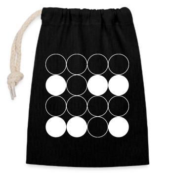 Circle Grid pattern - Closable cotton gift bag (14x20cm) - black - Front