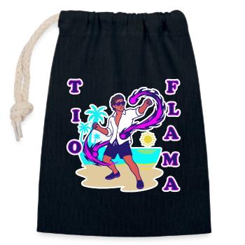 Saulo Héros du pompier brésilien Plage de luxe Sunset Beach - Sac cadeau en coton avec cordon (14 x 20 cm) - bleu marine - Devant