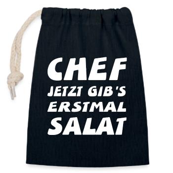 Chef - Verschließbarer Geschenkbeutel aus Baumwolle (14x20cm) - Navy - Vorne