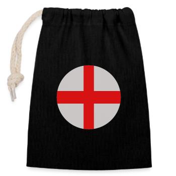 Drapeau rond anglais - Sac cadeau en coton avec cordon (14 x 20 cm) - noir - Devant