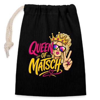 Queen of Matsch - Blond - Verschließbarer Geschenkbeutel aus Baumwolle (14x20cm) - Schwarz - Vorne