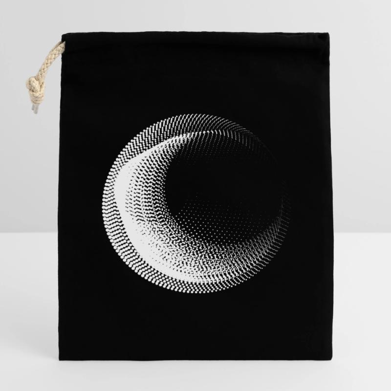 Conception de cercles points Sac cadeau en coton avec cordon (14 x 20 cm)