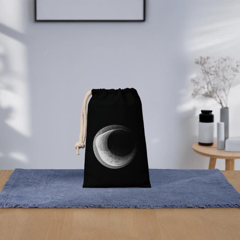 Conception de cercles points Sac cadeau en coton avec cordon (14 x 20 cm)