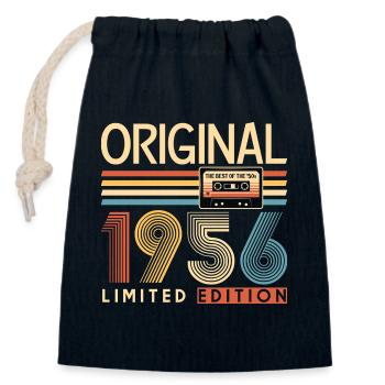 70 years, 70th anniversary - Closable cotton gift bag (14x20cm) - navy - Front