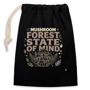 Don de Fée Forêt de Fées Champignons du Fairycore - Sac cadeau en coton avec cordon (14 x 20 cm) - noir - Devant