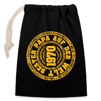 1970 - Closable cotton gift bag (14x20cm) - black - Front