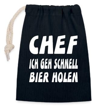 Chef - Verschließbarer Geschenkbeutel aus Baumwolle (14x20cm) - Navy - Vorne
