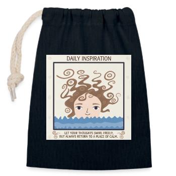 Sea of Tranquility and Thoughts - Closable cotton gift bag (14x20cm) - navy - Front
